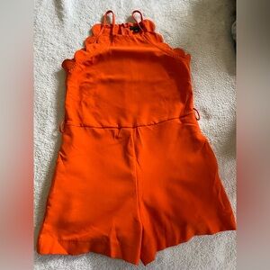 Victoria Beckham Bright Orange Scallop romper